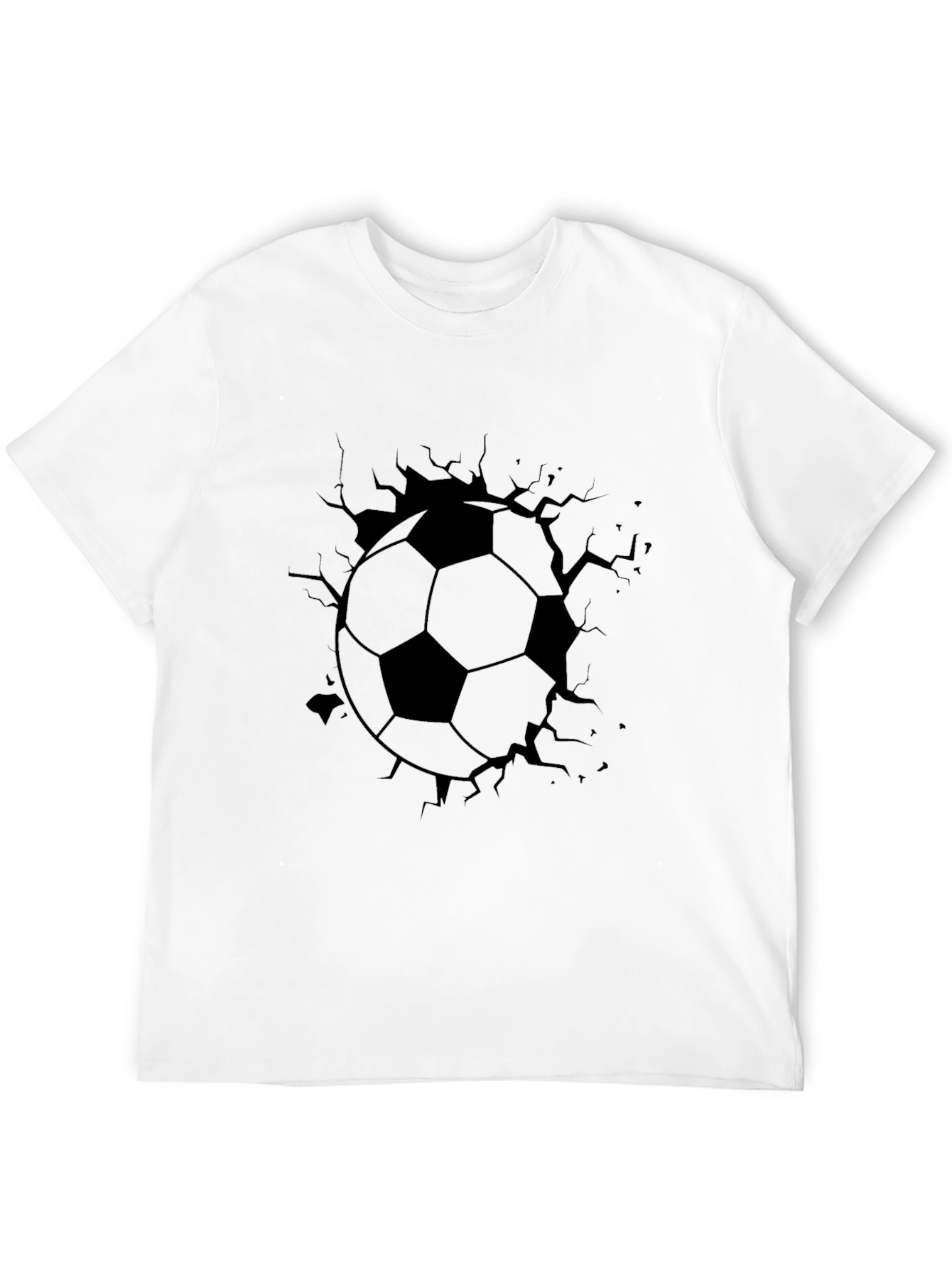 Soccer Ball Crack T-Shirt - Black Cotton Tee