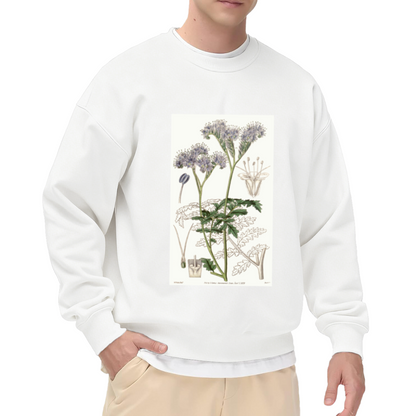 Vintage Botanical Illustration Sweatshirt | Hand-Drawn Wildflower Plant Diagram Crewneck, Retro Botanical Art Pullover Top, Plant Lover Gift
