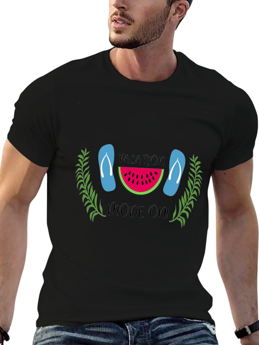 Vacation Mode On Black T-Shirt