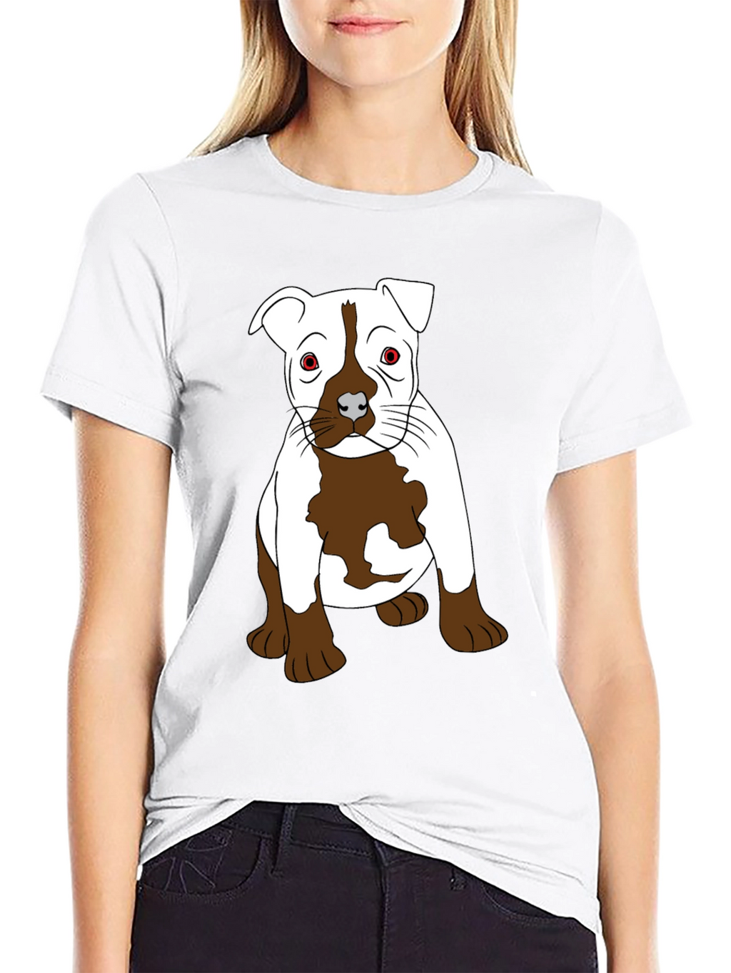 Pitbull Puppy Graphic T-Shirt - Black