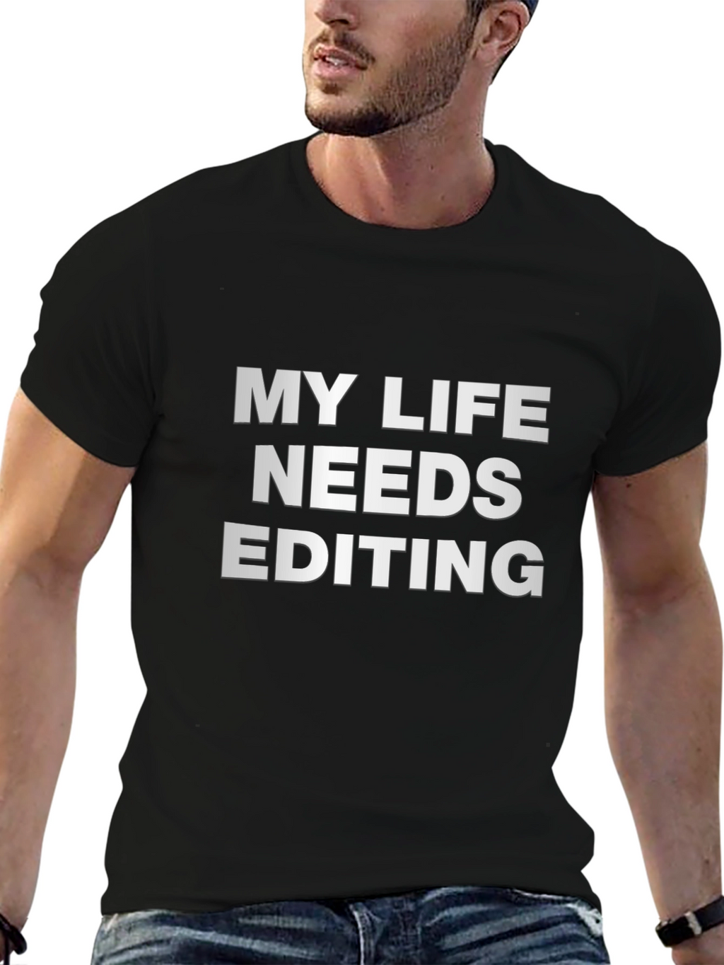 My Life Needs Editing Black T-Shirt