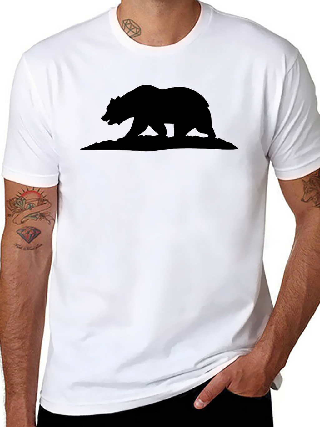 California Bear Silhouette Graphic T-Shirt