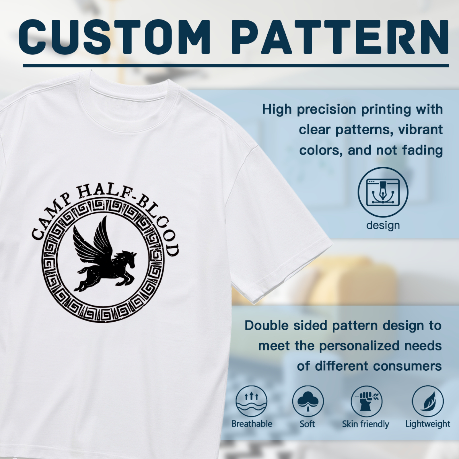 Vintage Orange Camp Half-Blood Pegasus Tee