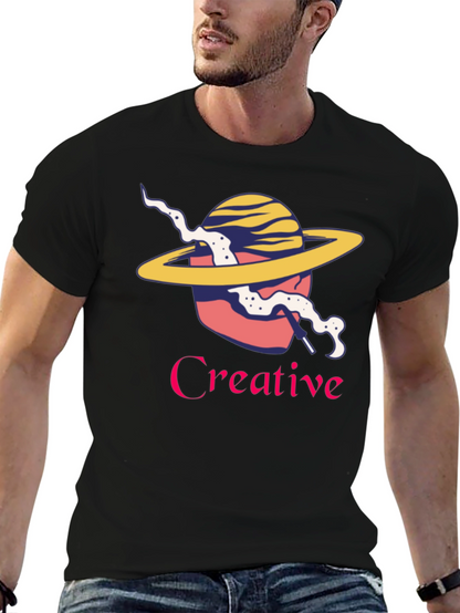 Creative Graphic T-Shirt - Stylish Planet Design