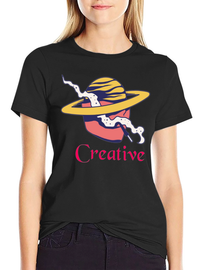 Creative Graphic T-Shirt - Stylish Planet Design
