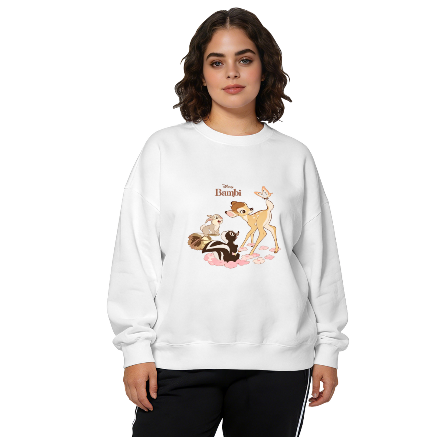Disney Bambi & Forest Friends Cute Cartoon Crewneck Sweatshirt