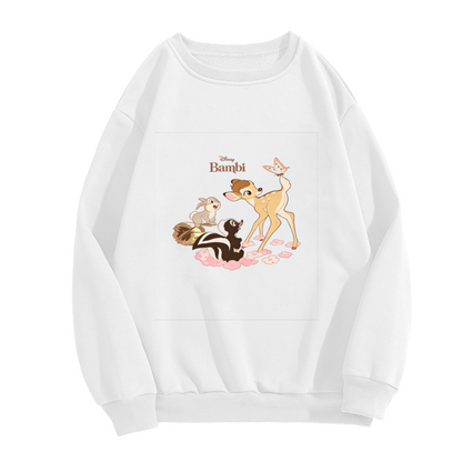 Disney Bambi & Forest Friends Cute Cartoon Crewneck Sweatshirt