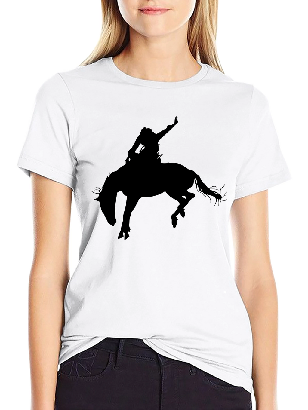 Black Rodeo Rider Graphic Tee - Western Style