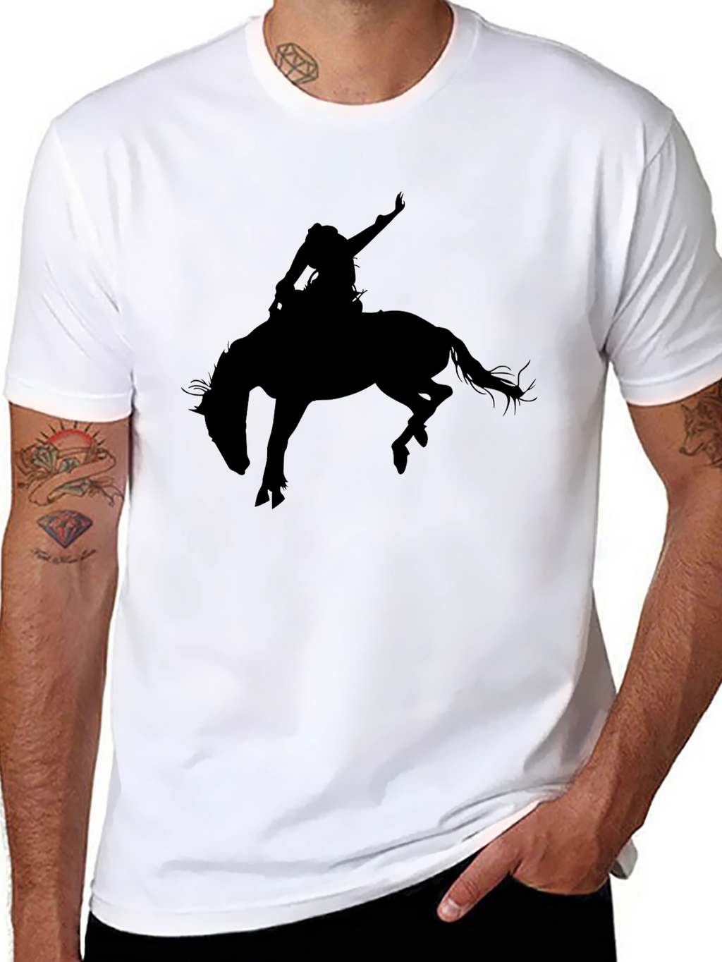 Black Rodeo Rider Graphic Tee - Western Style
