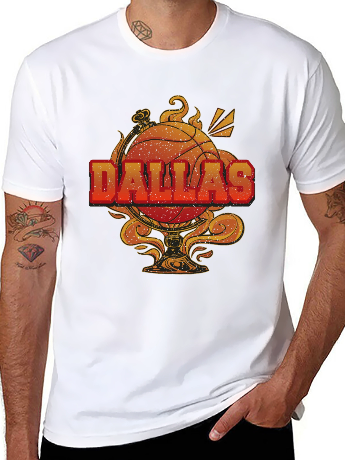 Dallas Basketball Graphic Tee - Black Cotton Blend