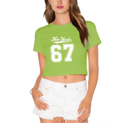 Retro New York 67 Vintage Red Cropped T-Shirt ¨C Sporty City Number Top