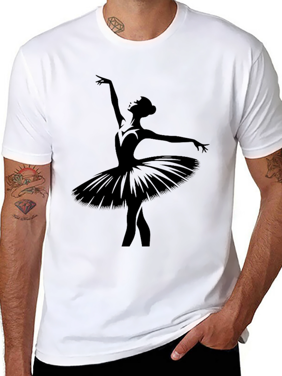 Ballerina Silhouette Black T-Shirt
