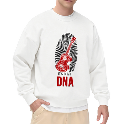 It's In My DNA Guitar Fingerprint Music Crewneck Sweatshirt | Rock Guitarist Passion Pullover, Musician Gift