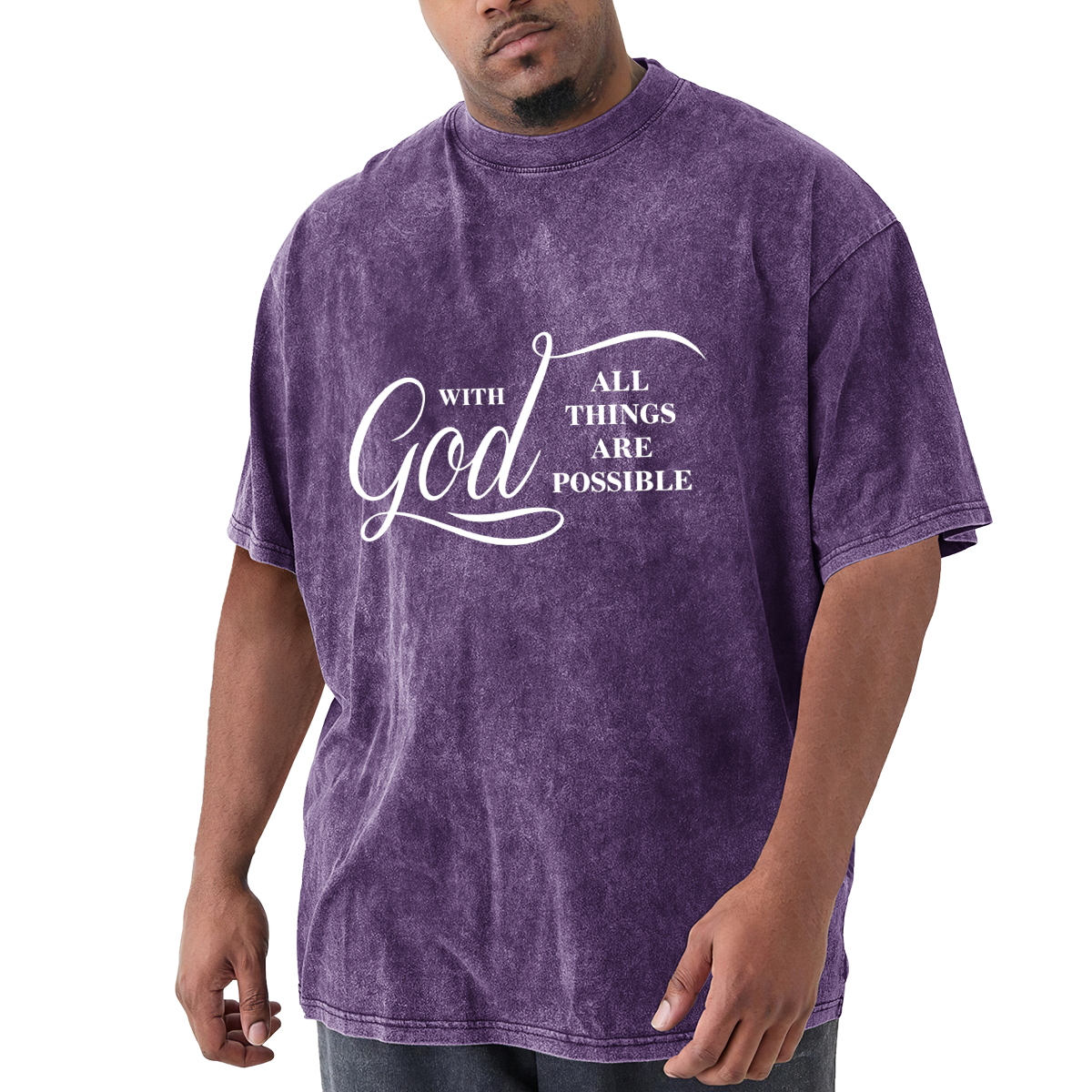 With God All Things Are Possible White Script
