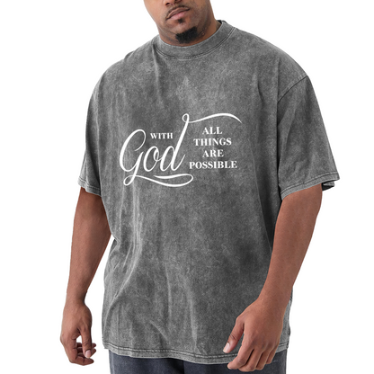 With God All Things Are Possible White Script