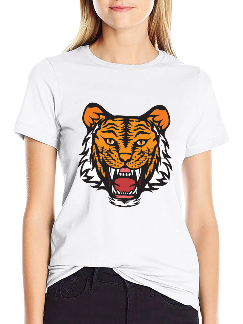 Mens Black Tiger Graphic Tee - Fierce & Stylish