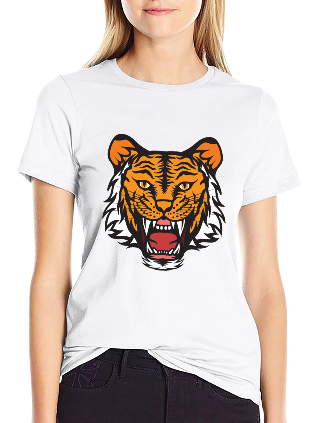 Mens Black Tiger Graphic Tee - Fierce & Stylish
