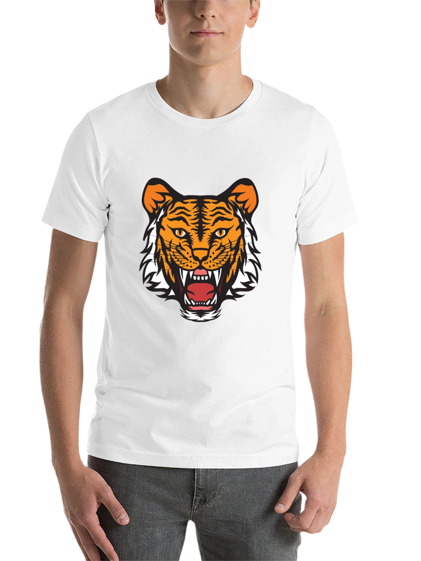 Mens Black Tiger Graphic Tee - Fierce & Stylish