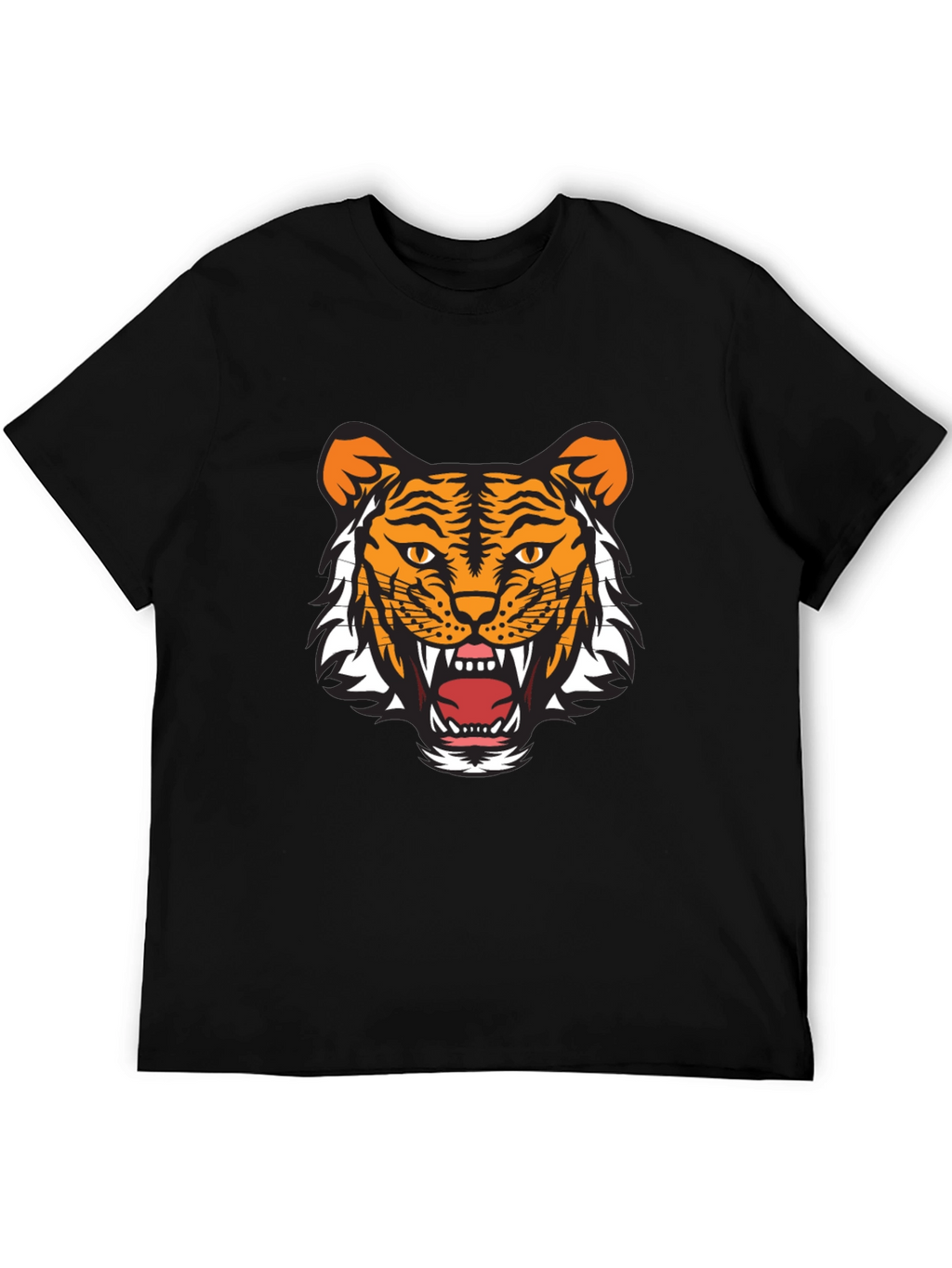 Mens Black Tiger Graphic Tee - Fierce & Stylish