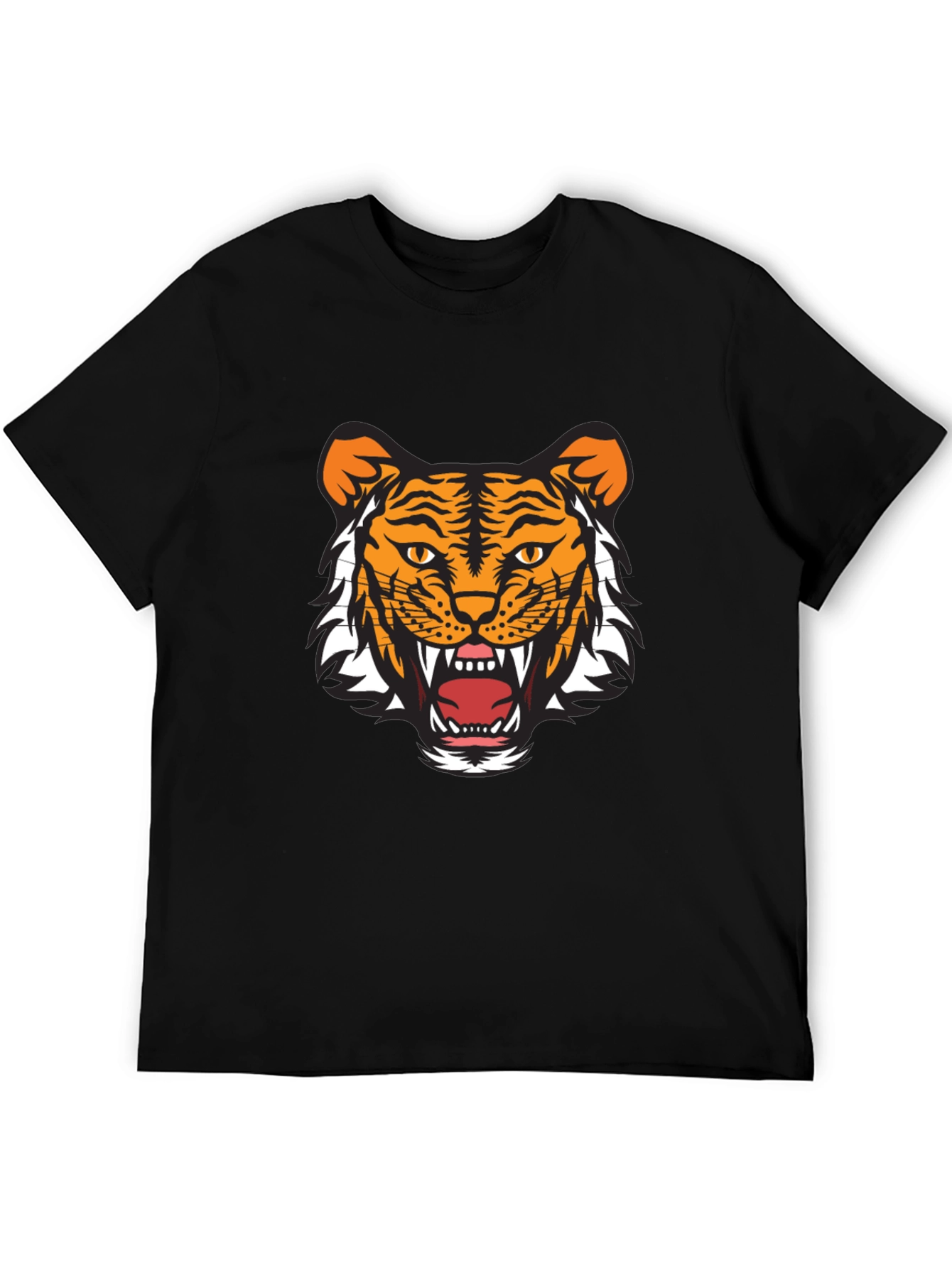 Mens Black Tiger Graphic Tee - Fierce & Stylish
