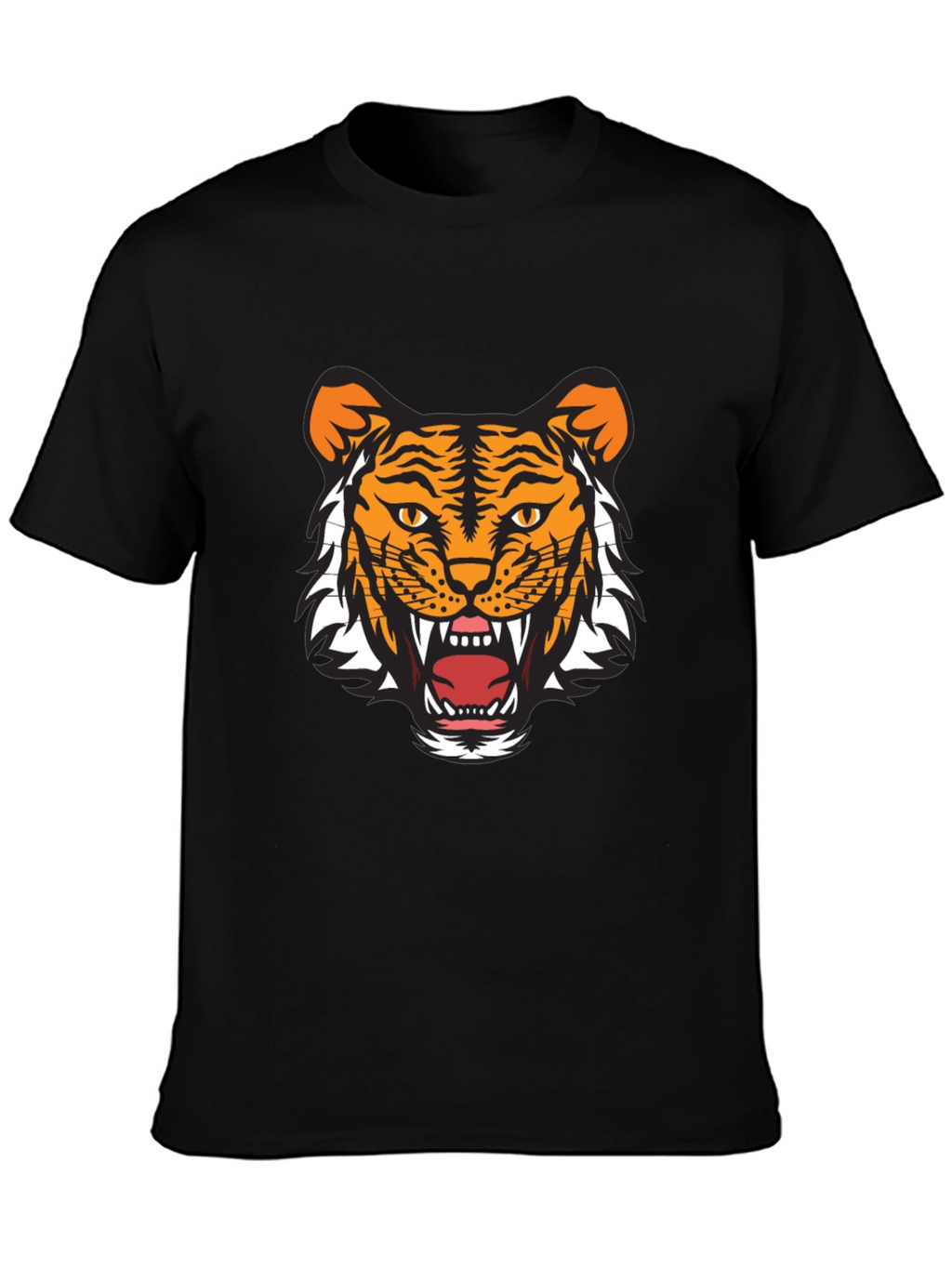 Mens Black Tiger Graphic Tee - Fierce & Stylish