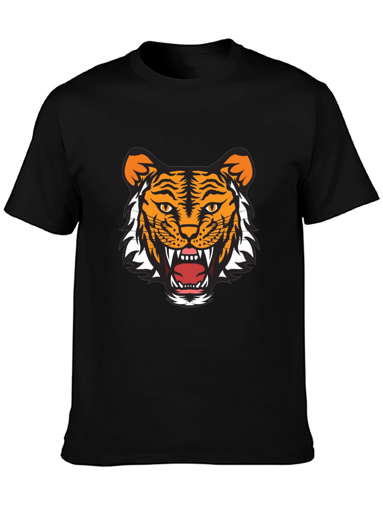 Mens Black Tiger Graphic Tee - Fierce & Stylish