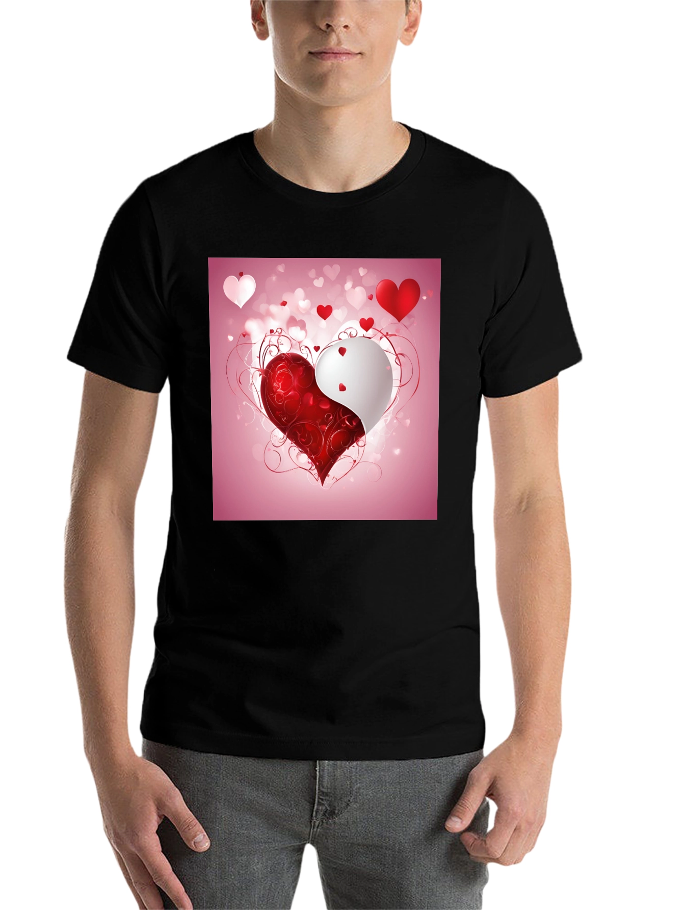 Yin Yang Heart Graphic Tee - Stylish & Unique Design