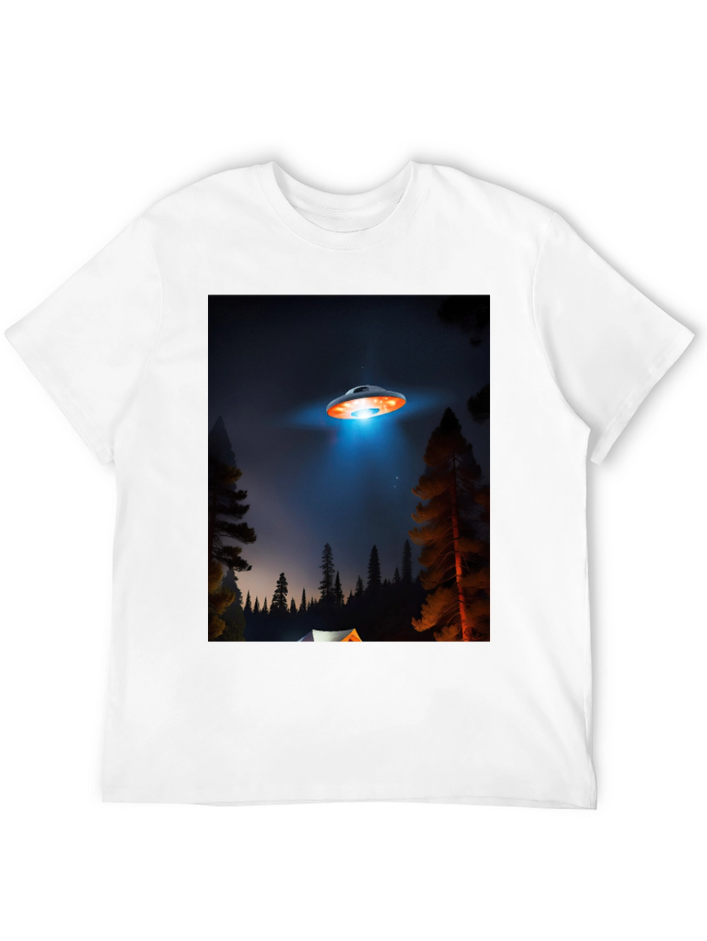 UFO Camping Trip T-Shirt - Black Cotton Blend