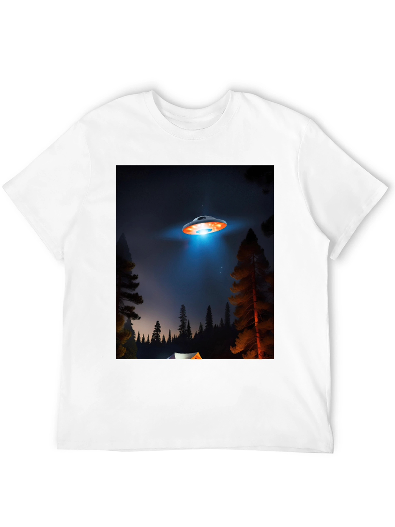 UFO Camping Trip T-Shirt - Black Cotton Blend