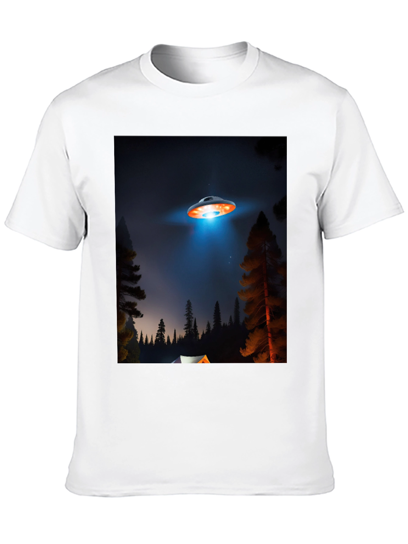 UFO Camping Trip T-Shirt - Black Cotton Blend