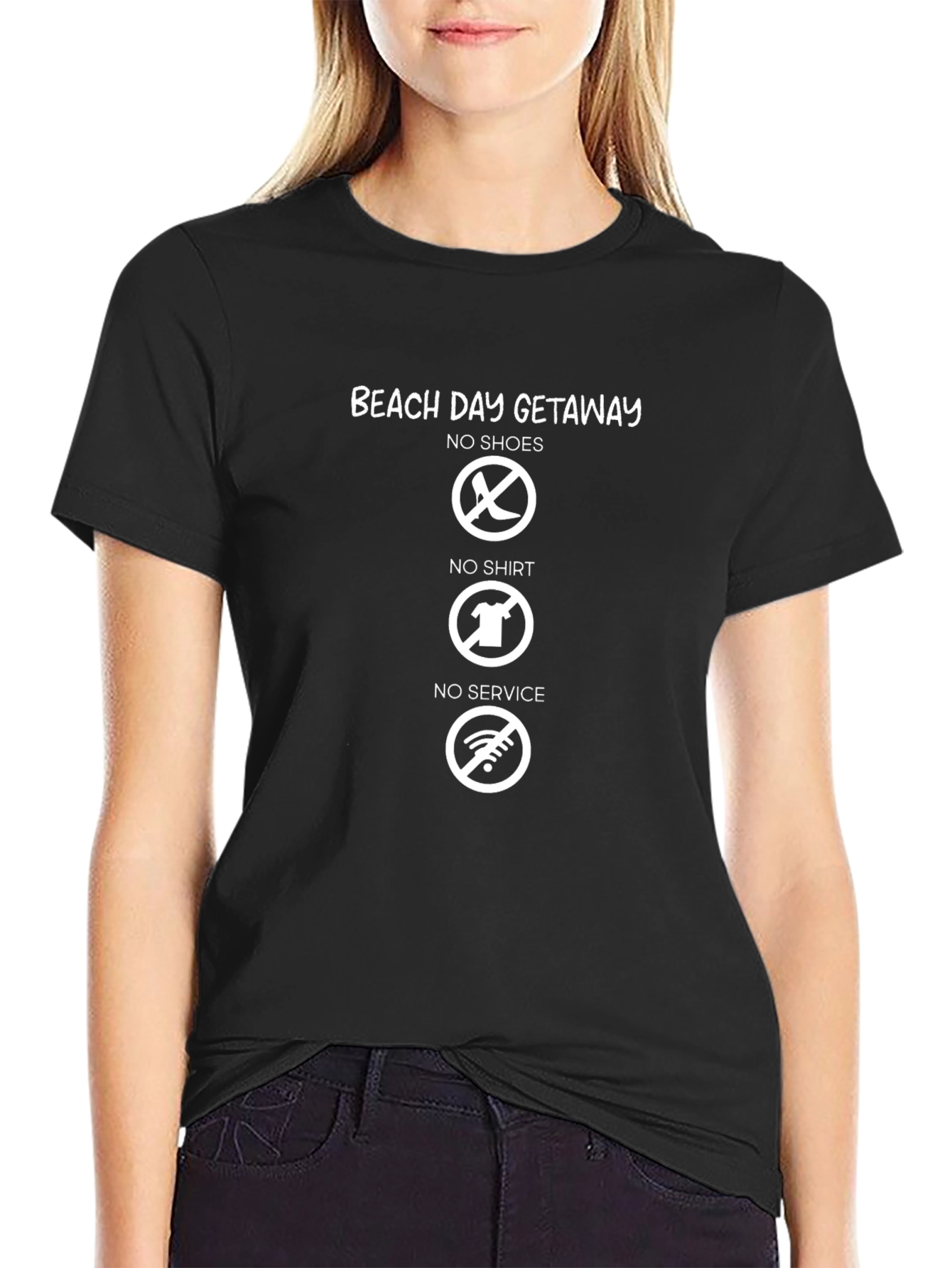 Beach Day Getaway T-Shirt: No Shoes No Shirt No Service