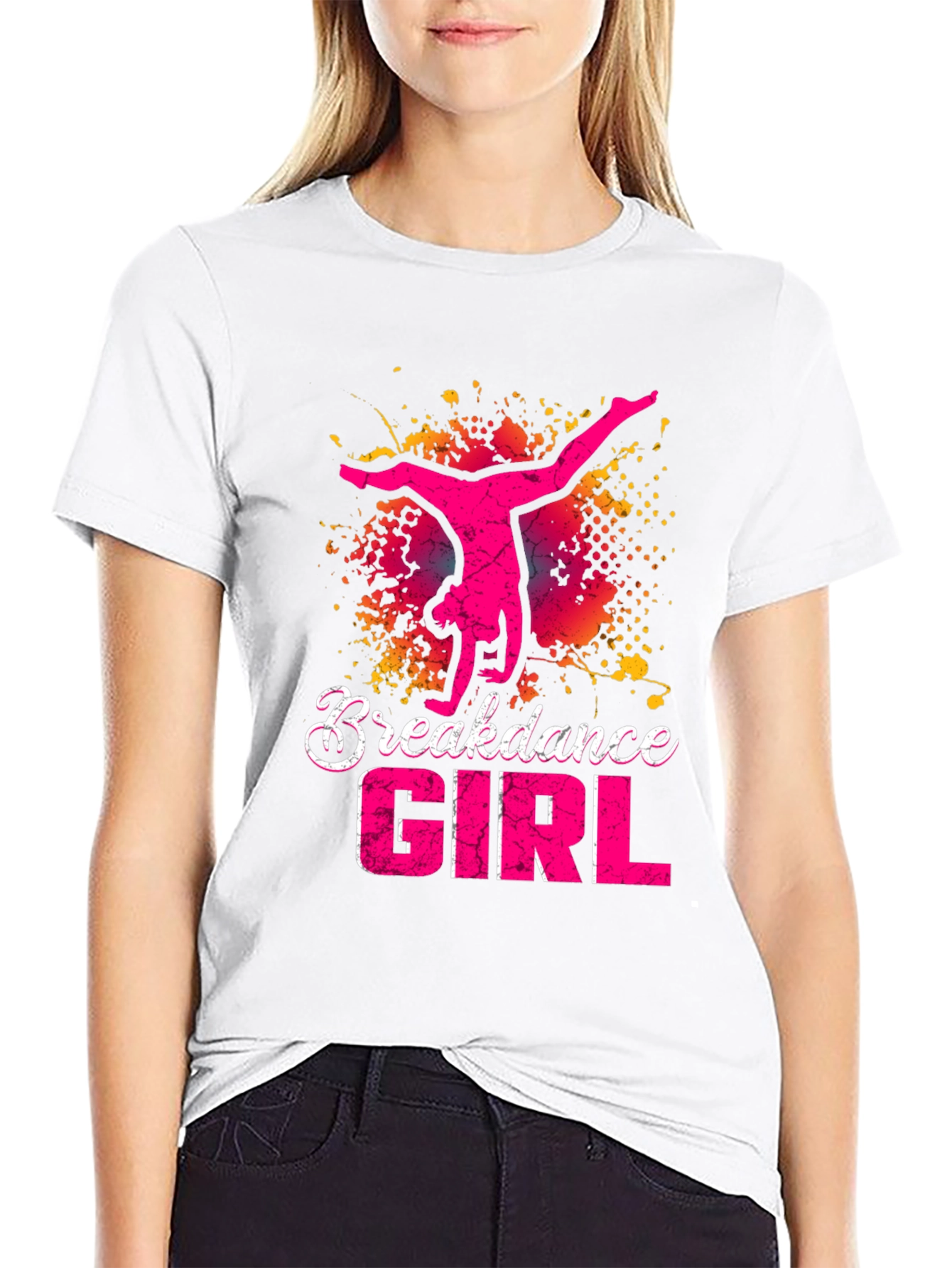 Breakdance Girl Graphic Tee - Stylish Dancer T-Shirt