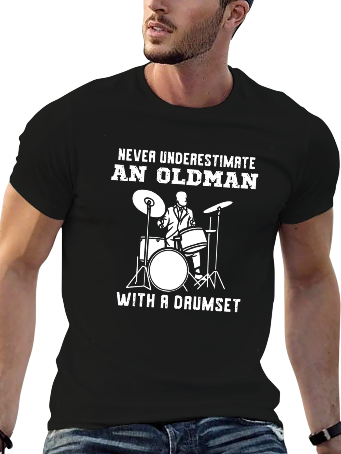 Never Underestimate An Old Man Drummer T-Shirt