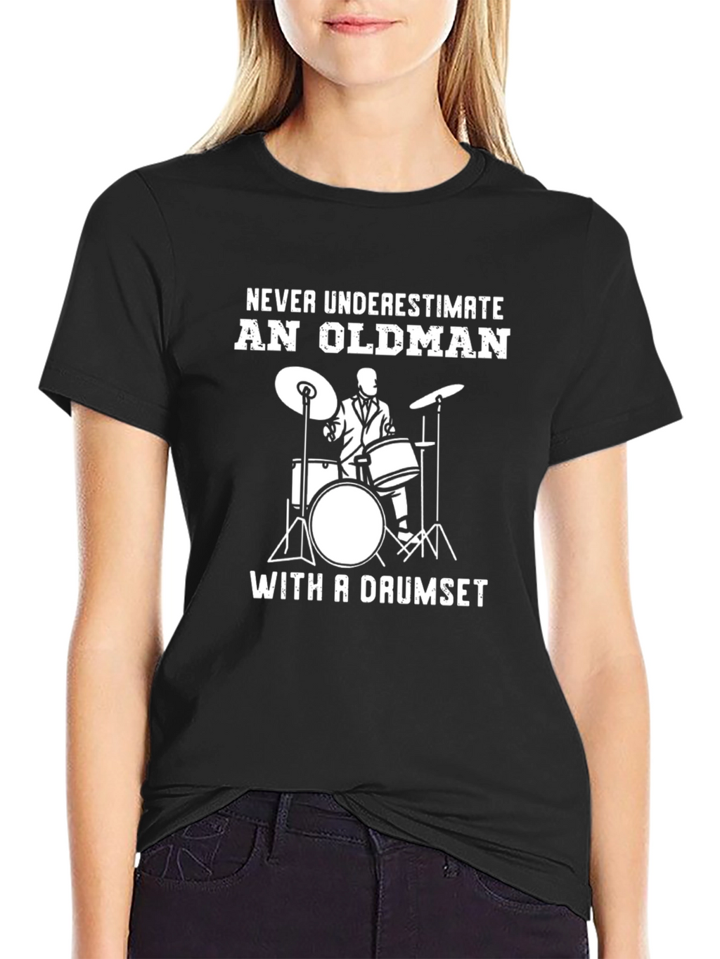 Never Underestimate An Old Man Drummer T-Shirt