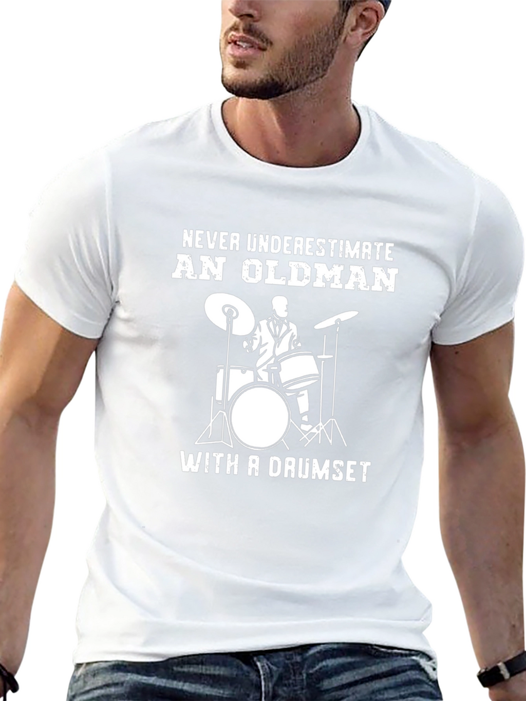 Never Underestimate An Old Man Drummer T-Shirt