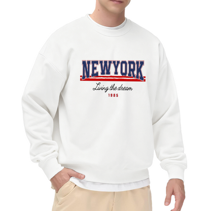New York Living The Dream 1985 Varsity Crewneck Sweatshirt | Retro NYC Collegiate Pullover, 1985 Birthday Gift
