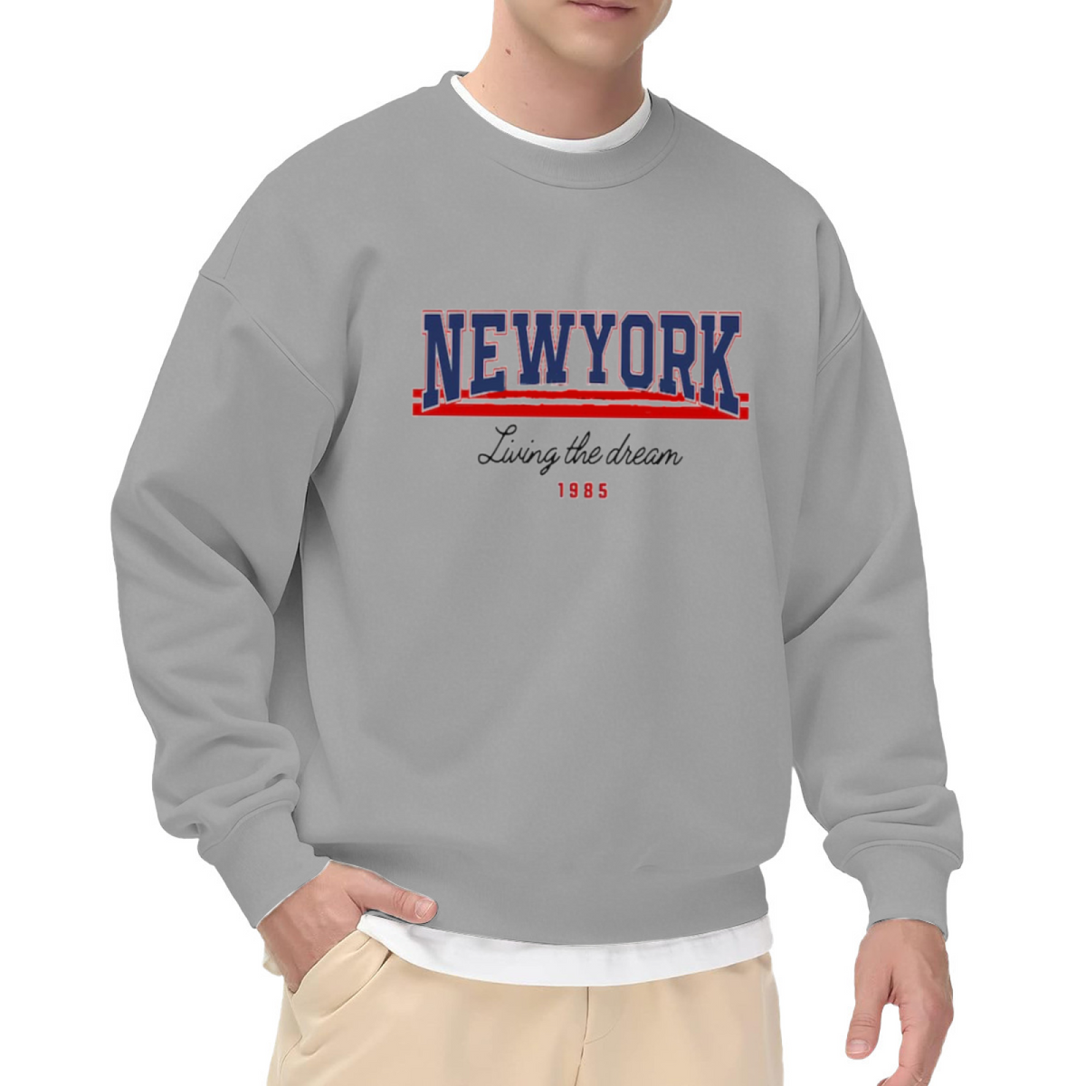 New York Living The Dream 1985 Varsity Crewneck Sweatshirt | Retro NYC Collegiate Pullover, 1985 Birthday Gift