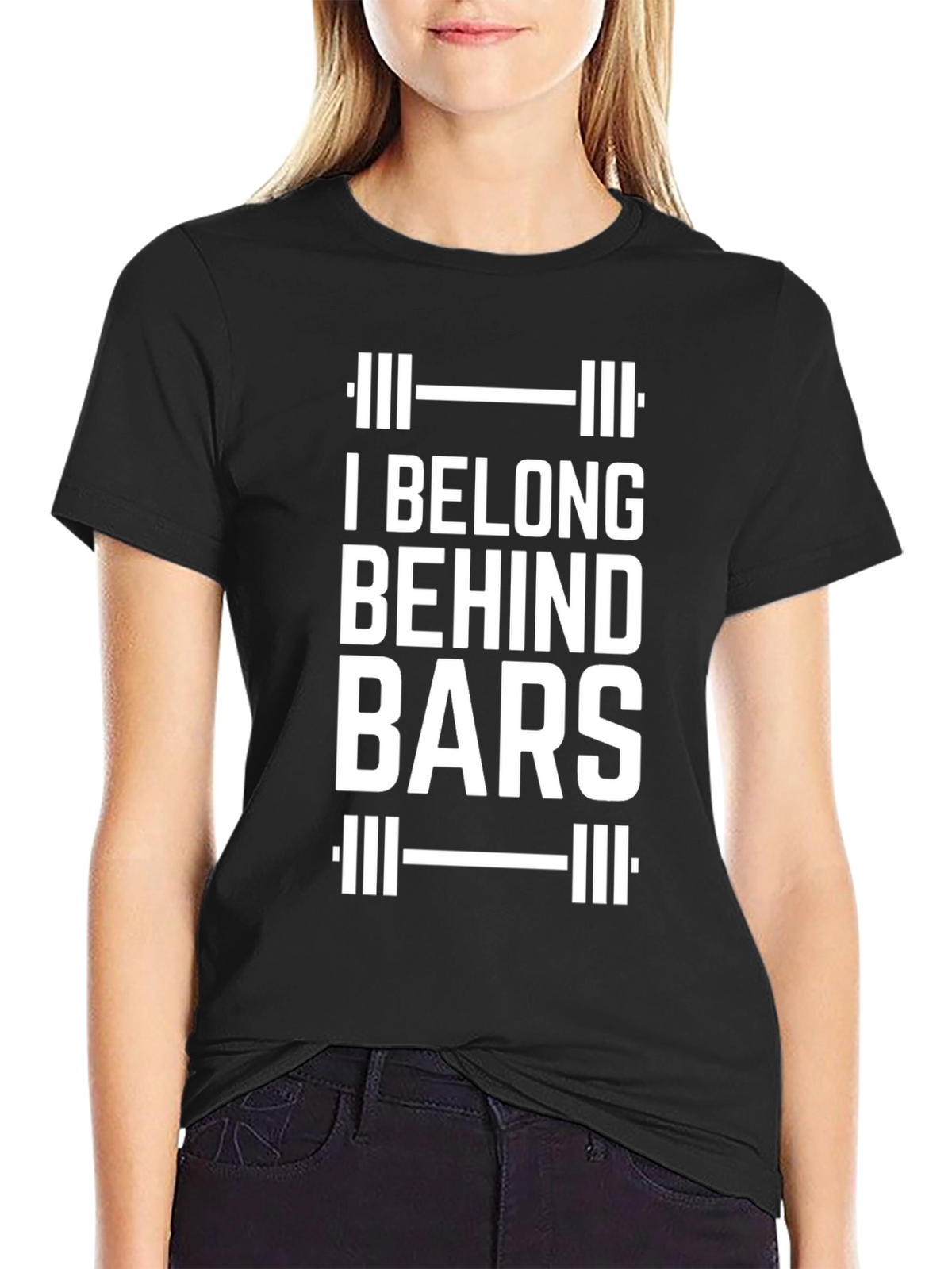 I Belong Behind Bars Funny Gym T-Shirt