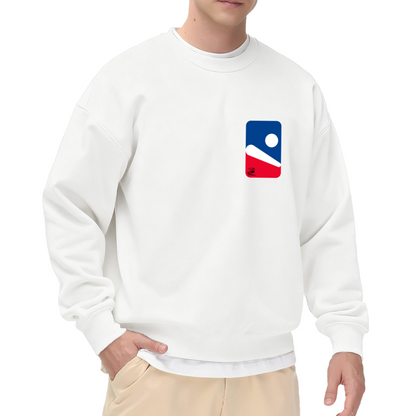 Retro Wave Sun Block Crewneck Sweatshirt, Minimalist Abstract Badge Pullover, Graphic Art Gift