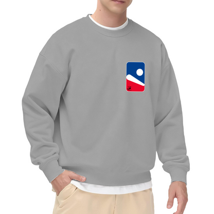 Retro Wave Sun Block Crewneck Sweatshirt, Minimalist Abstract Badge Pullover, Graphic Art Gift