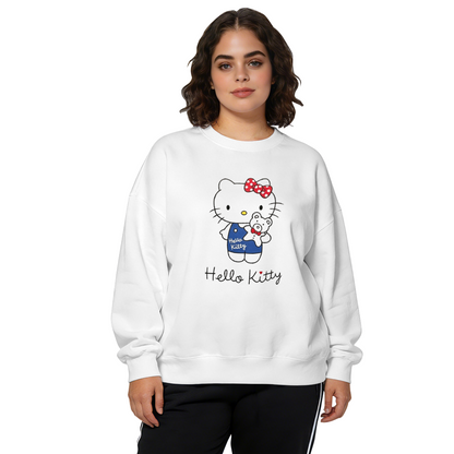 Teddy?Bear Holding Hello Kitty Sweet Crewneck Sweatshirt