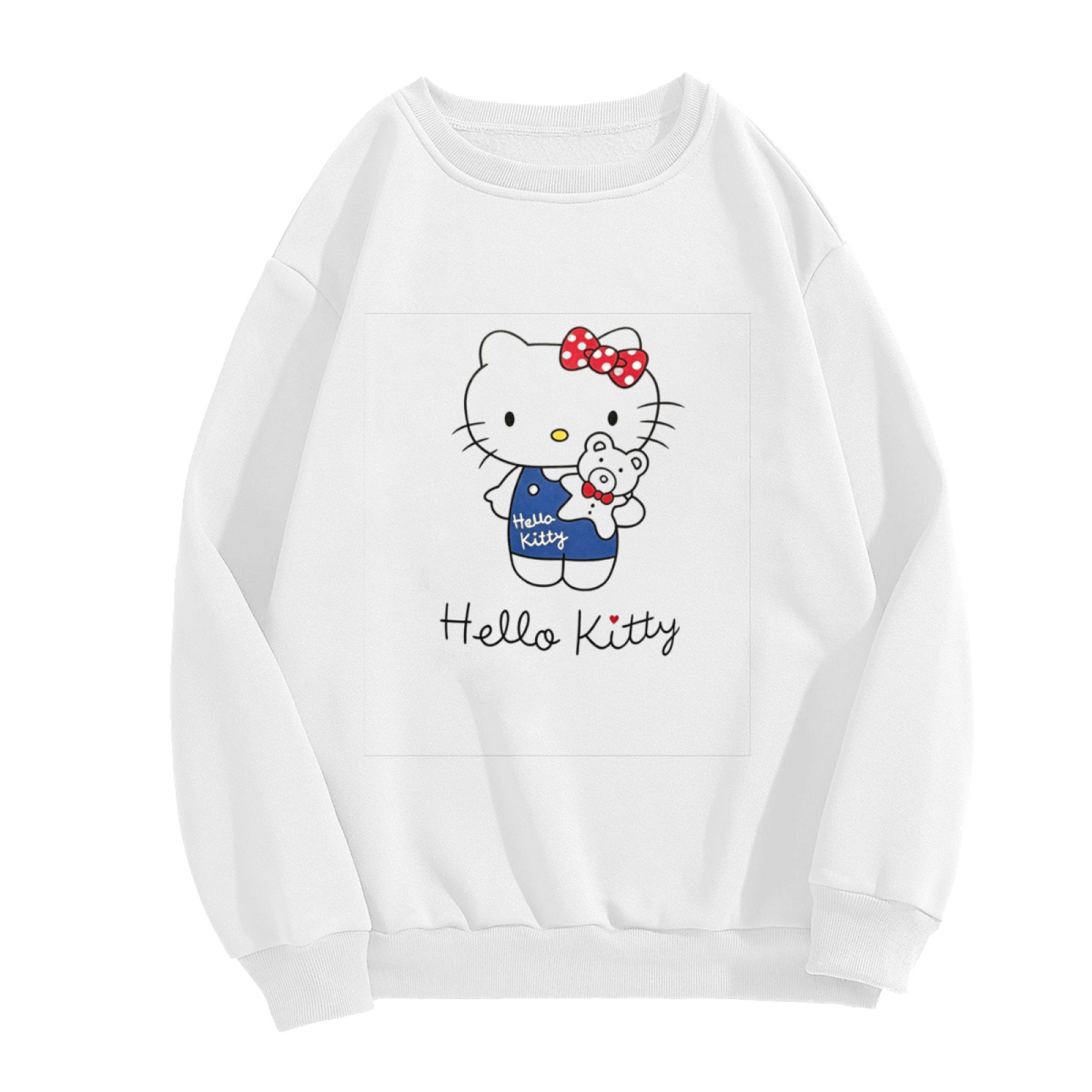 Teddy?Bear Holding Hello Kitty Sweet Crewneck Sweatshirt