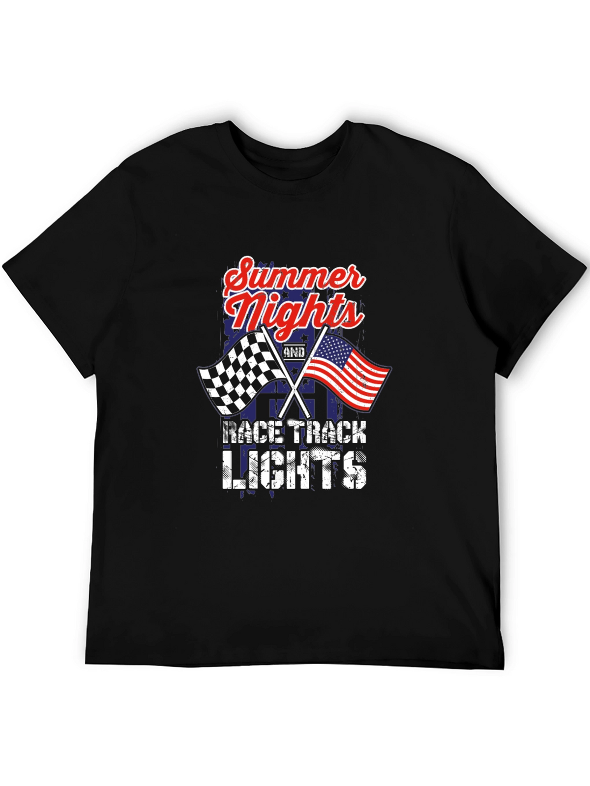 Summer Nights Race Track Lights Graphic Tee