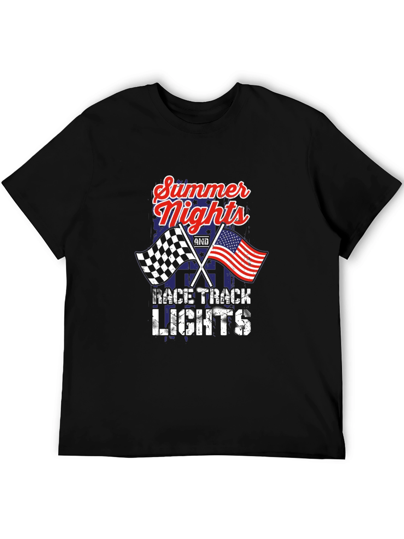 Summer Nights Race Track Lights Graphic Tee