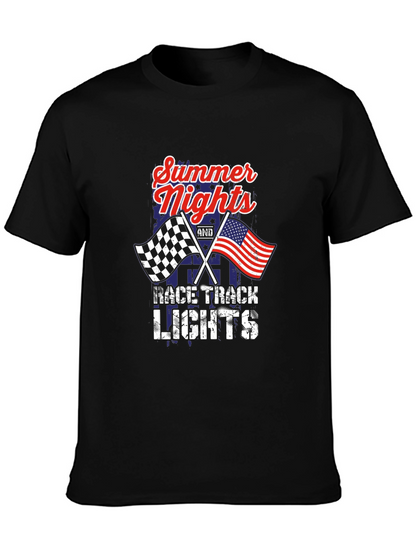 Summer Nights Race Track Lights Graphic Tee