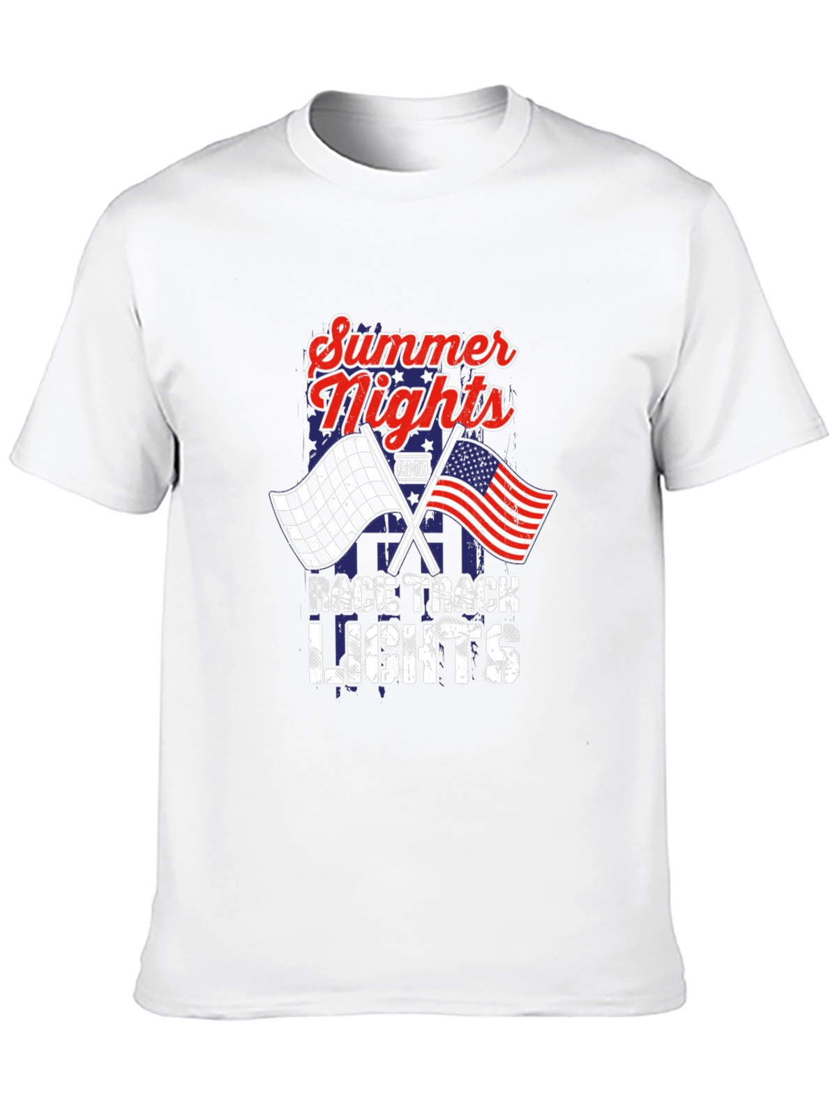 Summer Nights Race Track Lights Graphic Tee