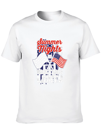 Summer Nights Race Track Lights Graphic Tee