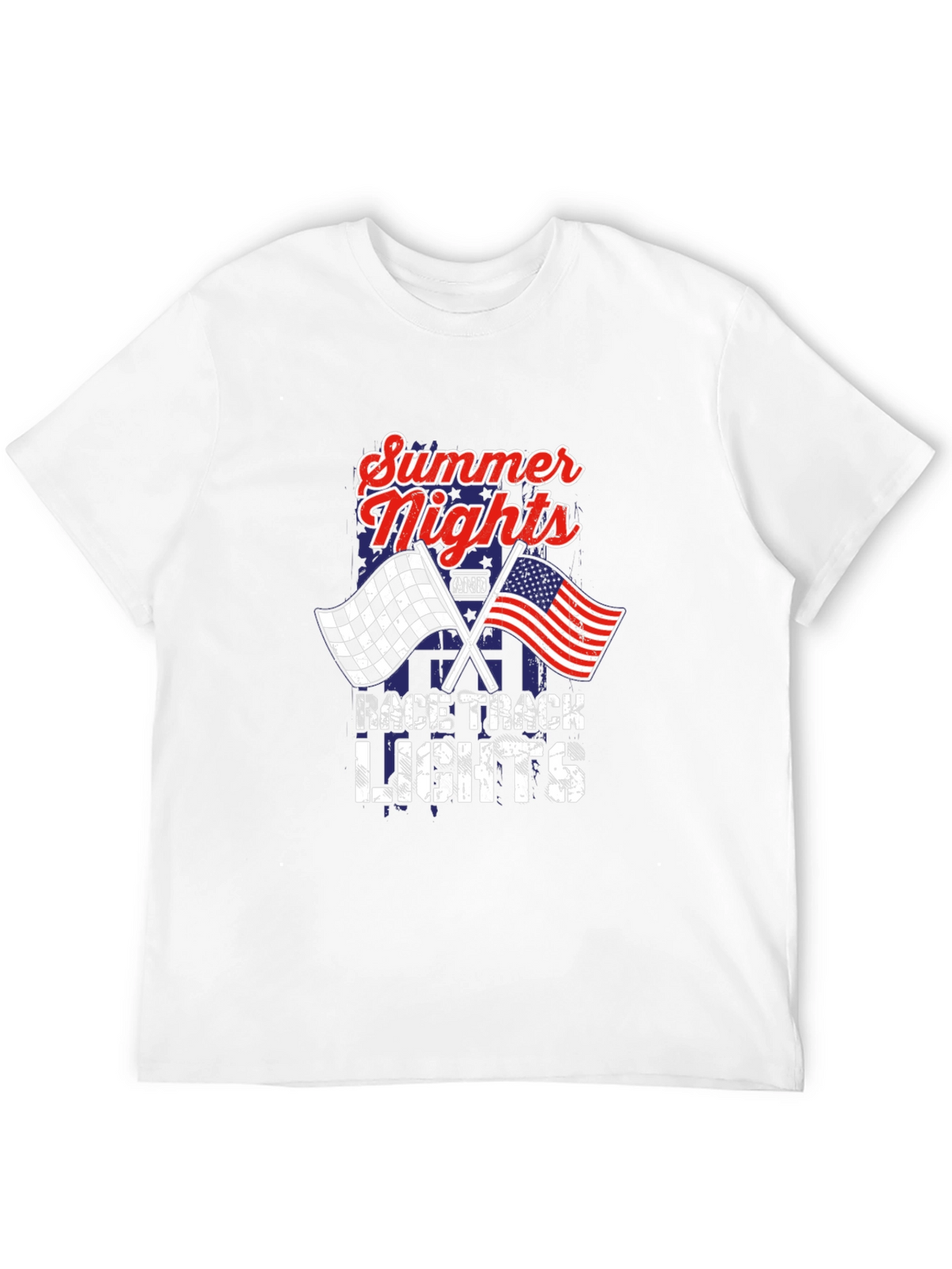 Summer Nights Race Track Lights Graphic Tee