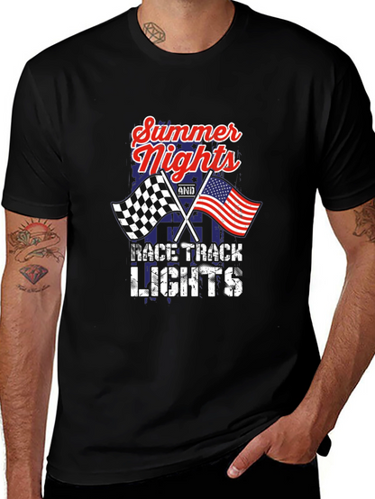 Summer Nights Race Track Lights Graphic Tee