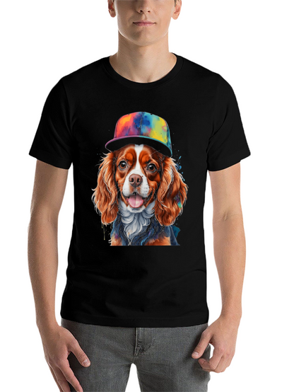 Dog Wearing Hat Graphic T-Shirt